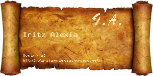 Iritz Alexia névjegykártya